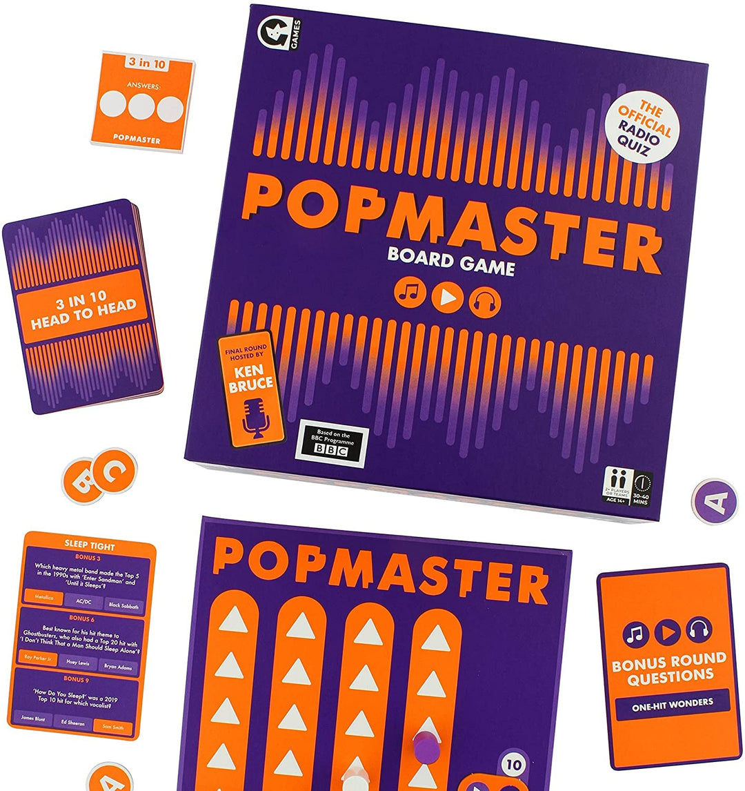 Ginger Fox Official PopMaster Board Game - Based on the BBC Radio 2 Quiz - Inclu