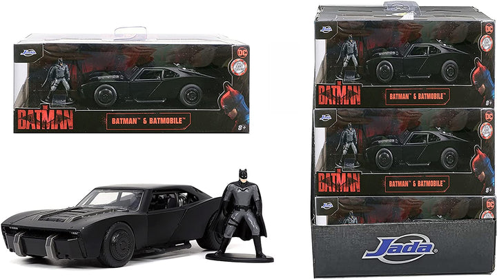 Jada 253213008 THE Batman Batmobile with Figure 1:32 in CDU, Black/White