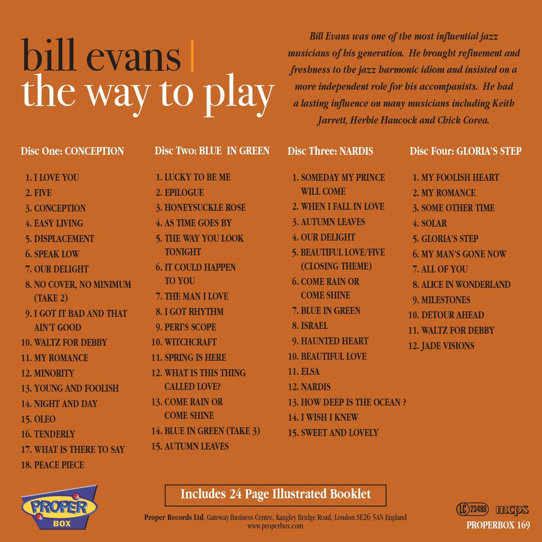 Bill Evans - The Way To Play [Audio CD]