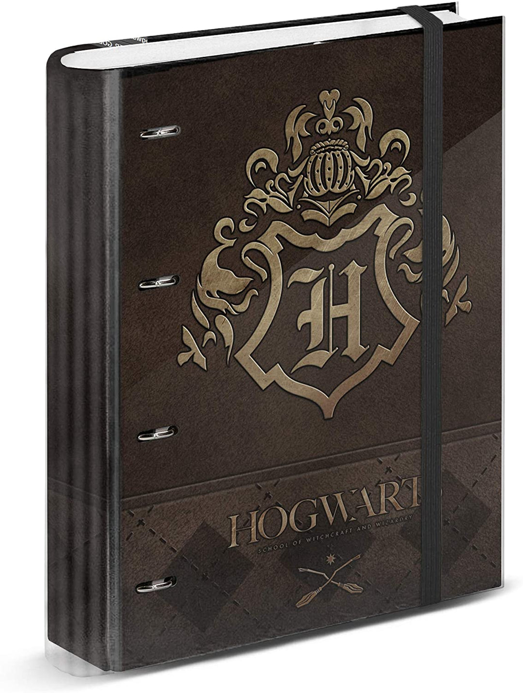 Harry Potter Gold-4 Rings Binder Grid Paper, Brown