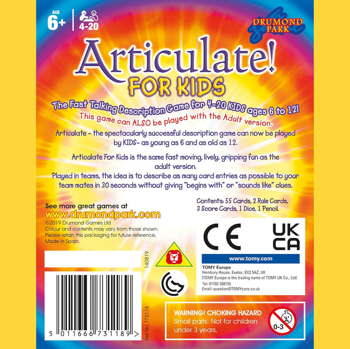Drumond Park Articulate for Kids Mini-Brettspiel, Reisespiele für Kinder, kompakt