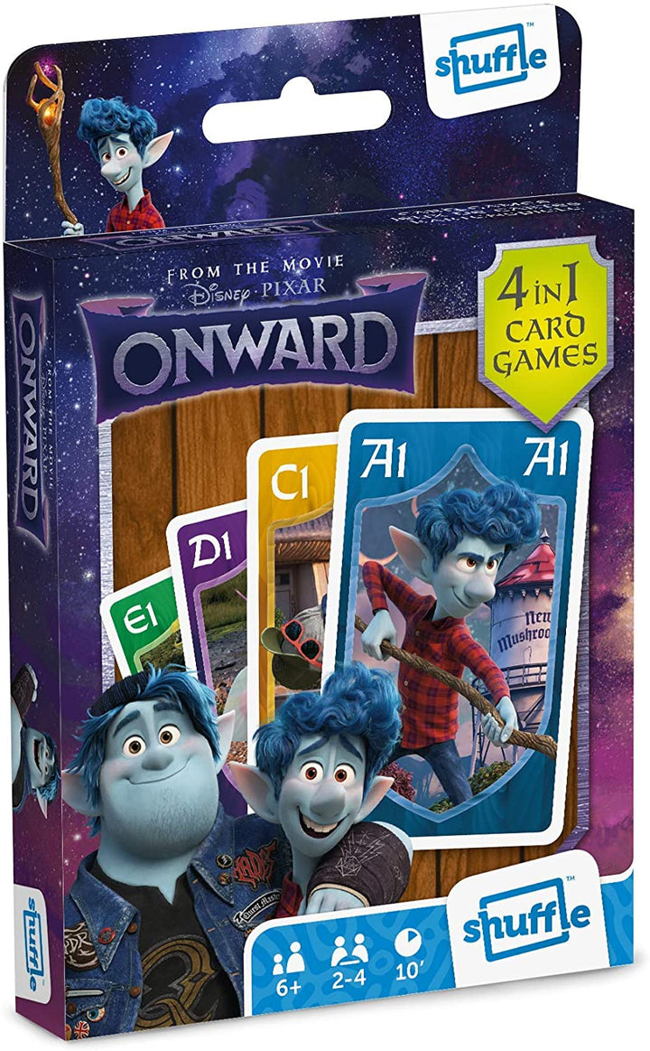 Shuffle | Onward | 4 in 1 Card Game | 10 Minutes of Play Time for 2-4 players Item | Ages 6+