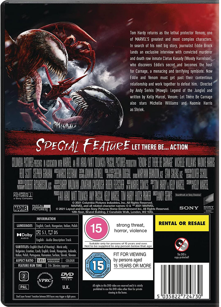 Venom: Let There Be Carnage [DVD] [2021] - Action/Adventure [DVD]