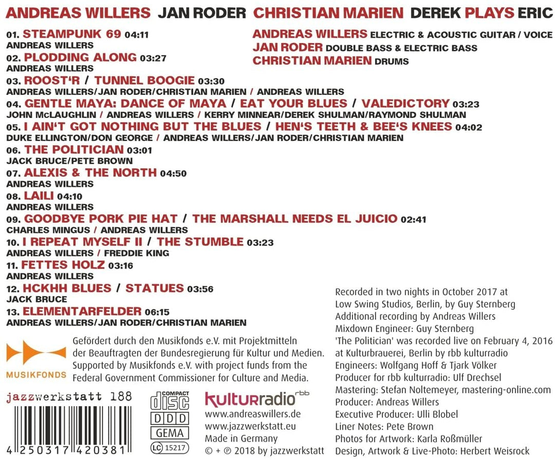 Andreas Willers - Derek Plays Eric [Audio CD]