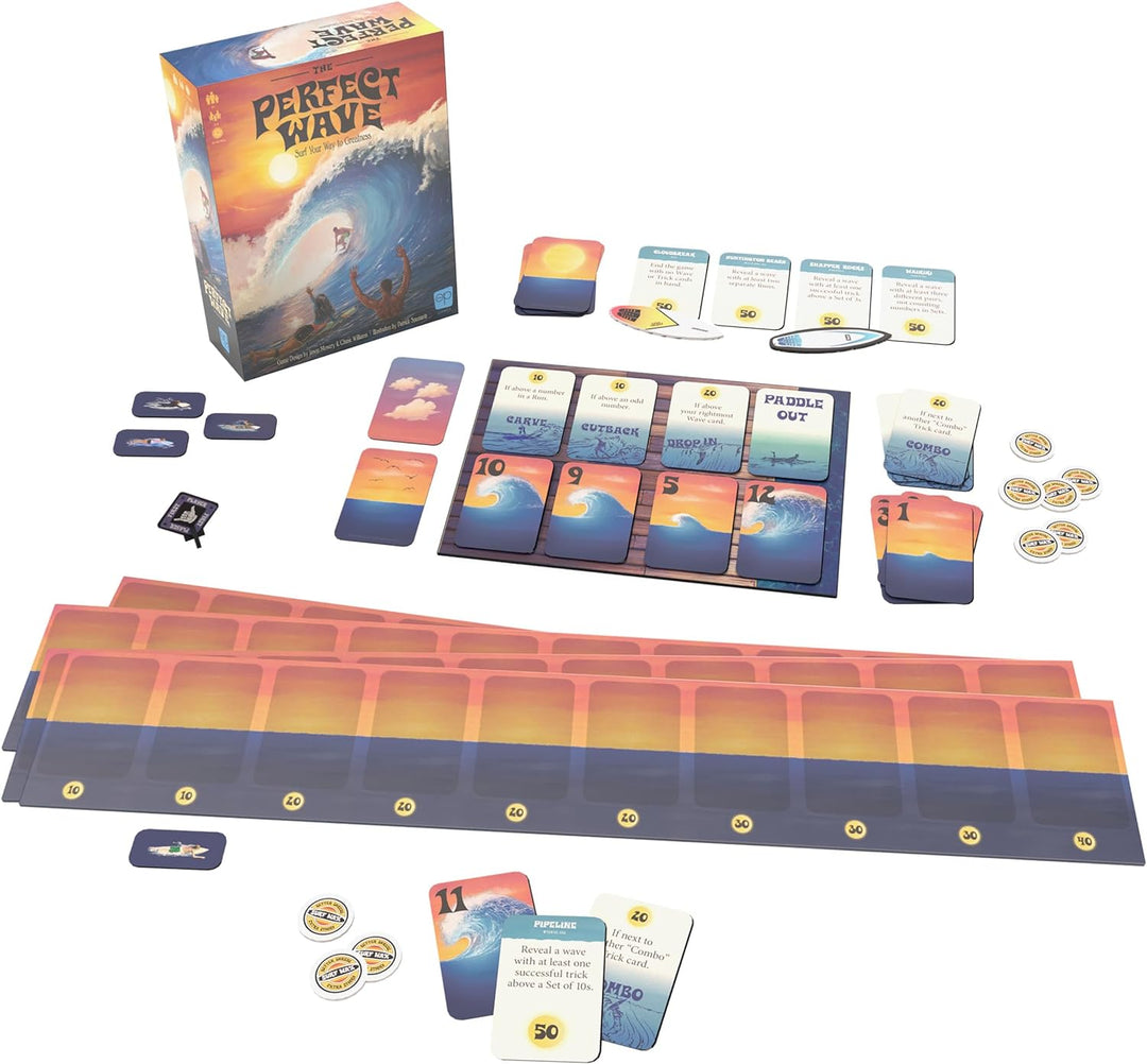 The Perfect Wave | Surfing Themed Light Strategy Card Game | Custom Artwork