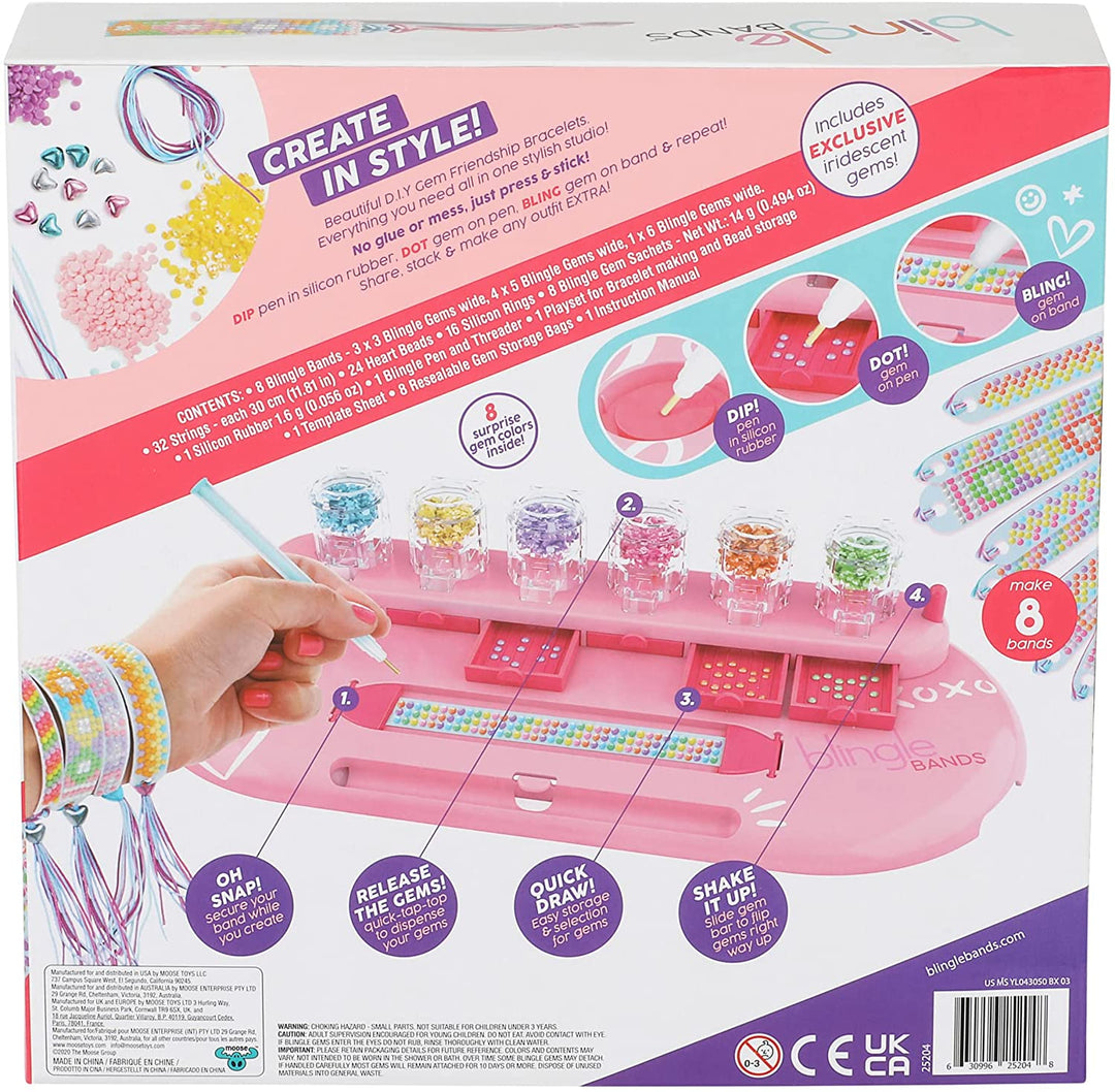 Blingle Bands DIY Gem Friendship Bracelet, 8 Band Deluxe Studio - Arts & Craft Activity for Ages 7 and Up