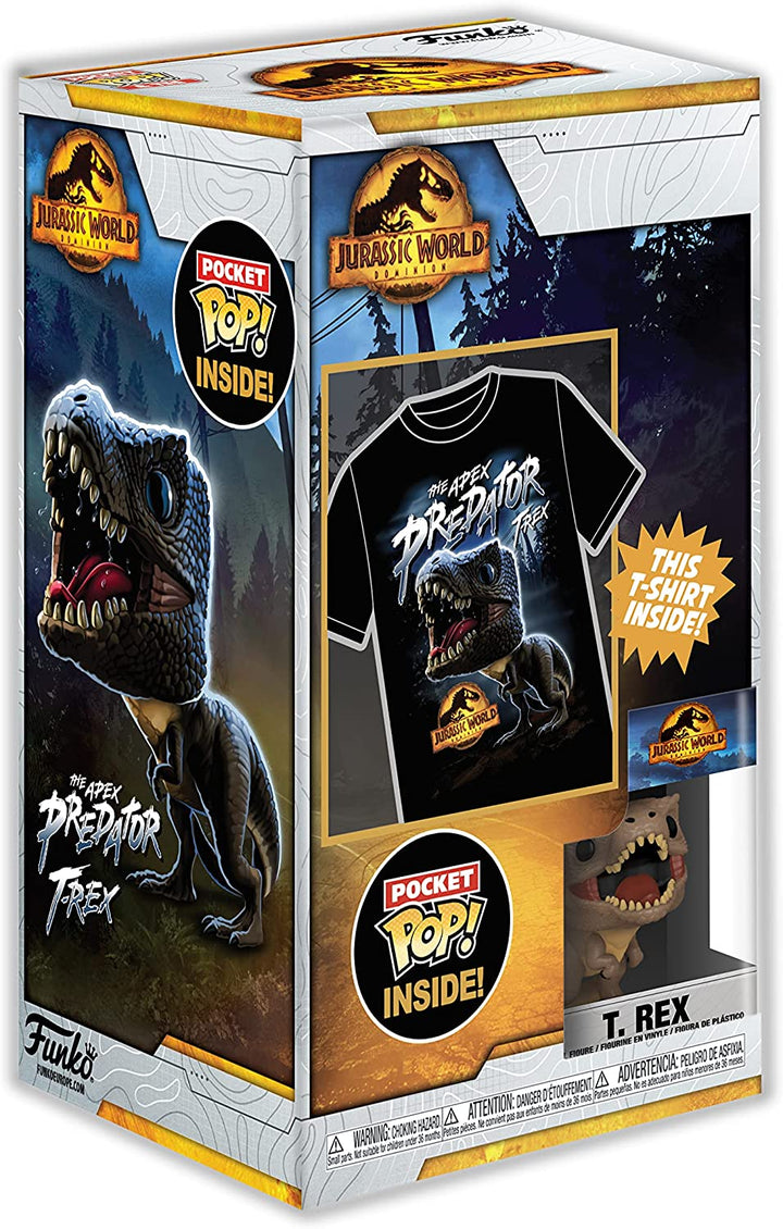 Loungefly Funko Pocket Funko POP! &amp; Tee: Arcadia – Trex – S – Jurassic World Dom