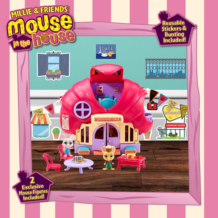 Character Options 07394 Millie & Friends Mouse in The House Croissant Café, Collectable Toys, Imaginative Play, Playset