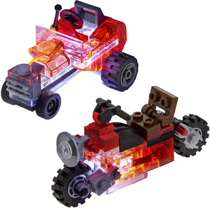 giochi preziosi spa LAM02101 Laser Pegs Microsparks-Vehicles 2er-Pack Mini Rod/