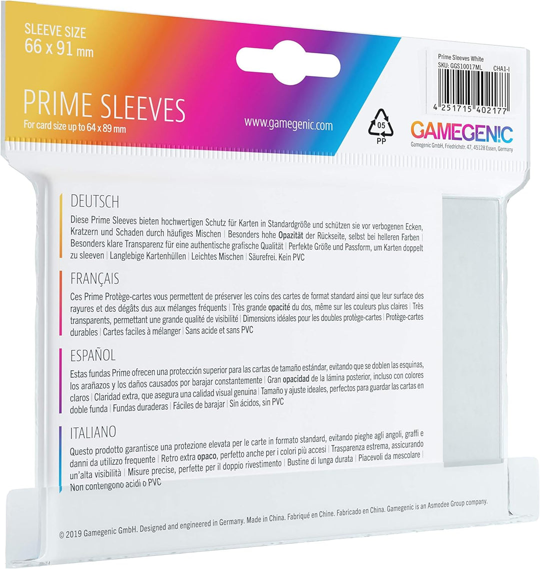 Gamegenic GGS11017ML Prime Sleeves (100-Pack), White