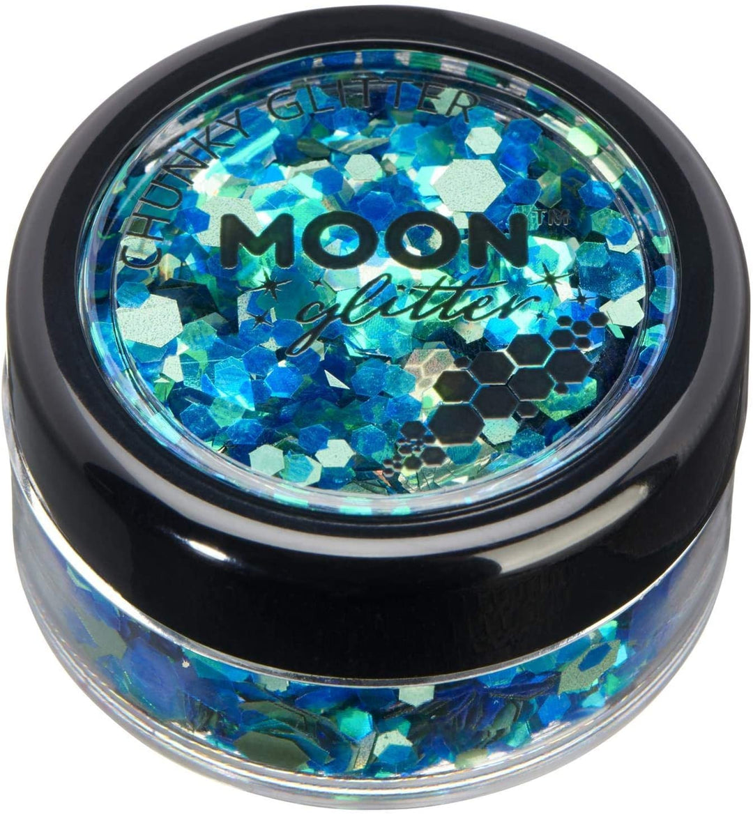 Mystic Chunky Glitter by Moon Glitter - Atlantis - Cosmetic Festival Makeup Glitter for Face, Body, Nails, Hair, Lips - 3g