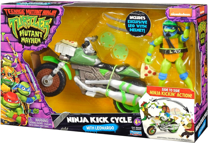 Teenage Mutant Ninja Turtles 83431CO Mutant Mayhem Ninja Kick Cycle with Exclusive Leonardo Figure