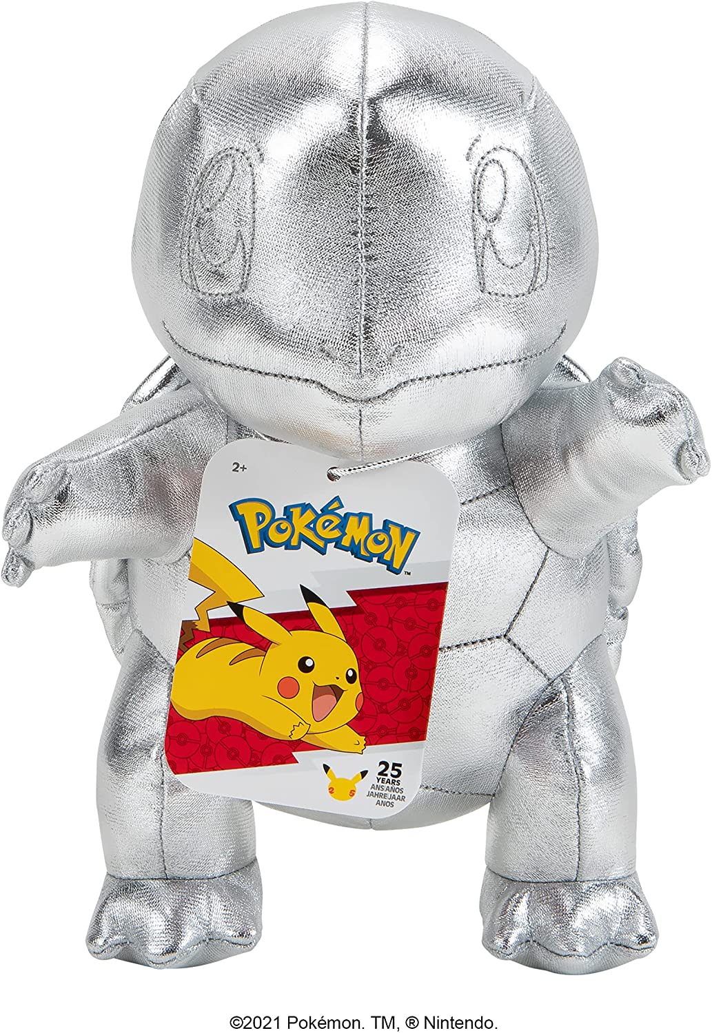 Pokemon PoKEMoN 674 PKW0236 EA 25th Celebration 8" Silver Squirtle Plush, Sliver