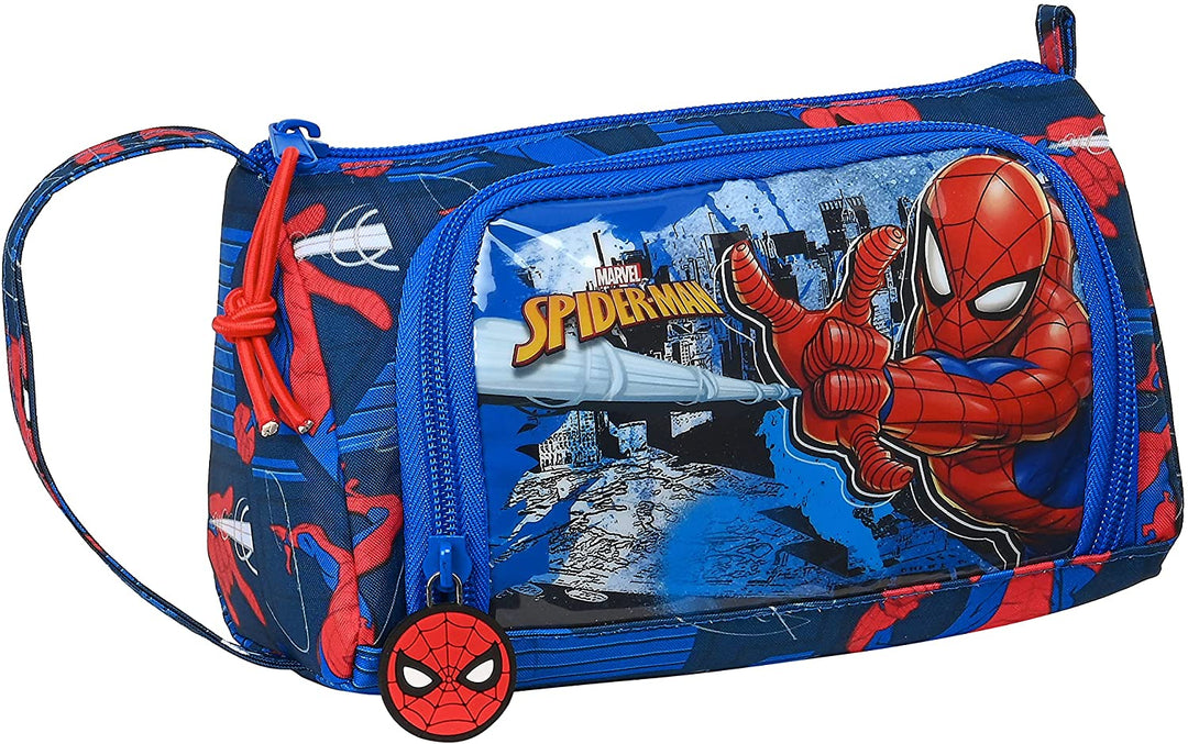 SAFTA 412243917 Federmäppchen mit Drop-Down-Tasche, leer, Spider-Man „Great Power“