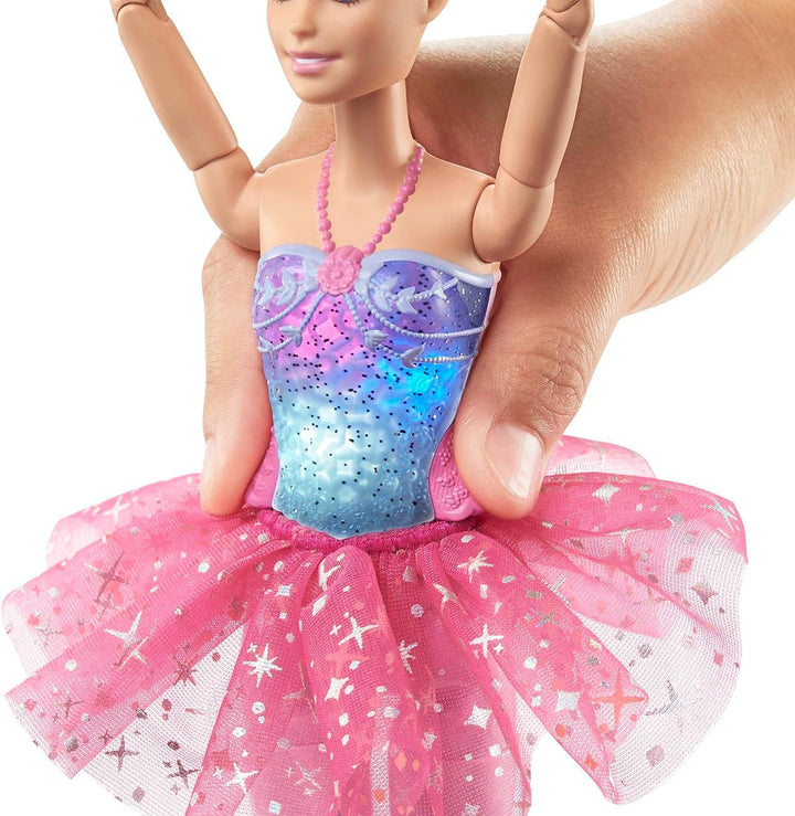 ?Barbie-Puppe | Zauberhafte Ballerina-Puppe | Blondes Haar | Leuchtfunktion | Tiara a