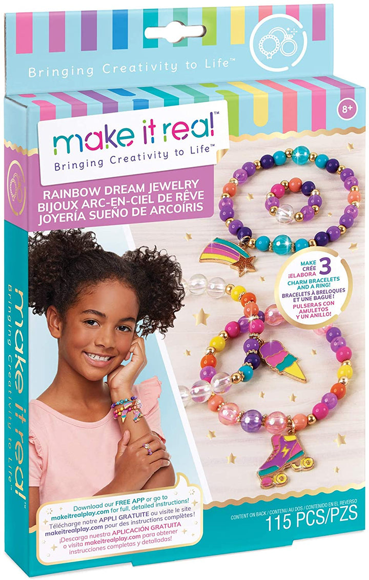 Make It Real Rainbow Dream Jewelry Kit fai da te per creare braccialetti con ciondoli per ragazze