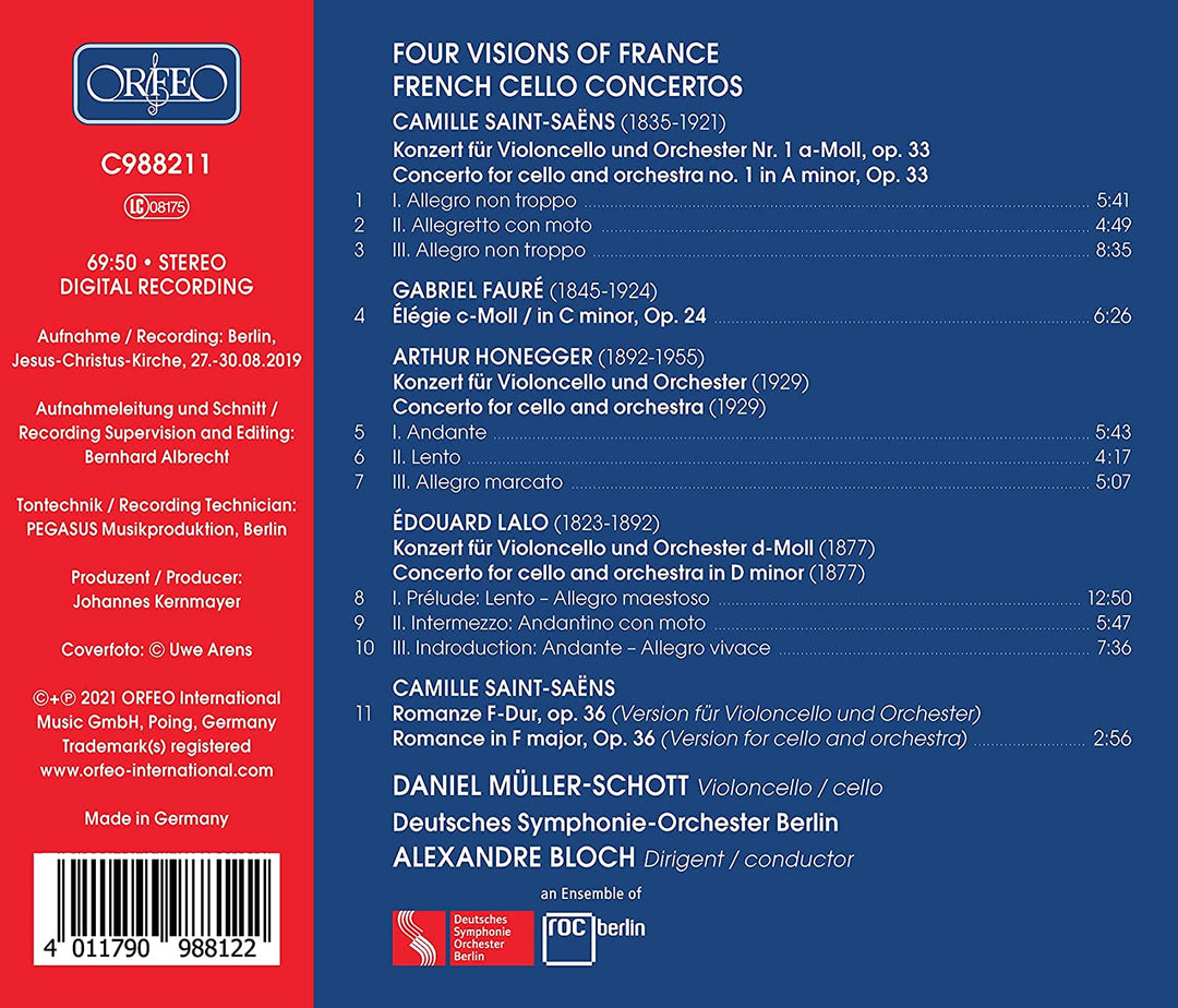 Daniel Müller-Schott - Four Visions Of France [Daniel Müller-Schott; Deutsches Symphonie-Orchester Berlin; Alexandre Bloch] [Orfeo: C988211] [Audio CD]