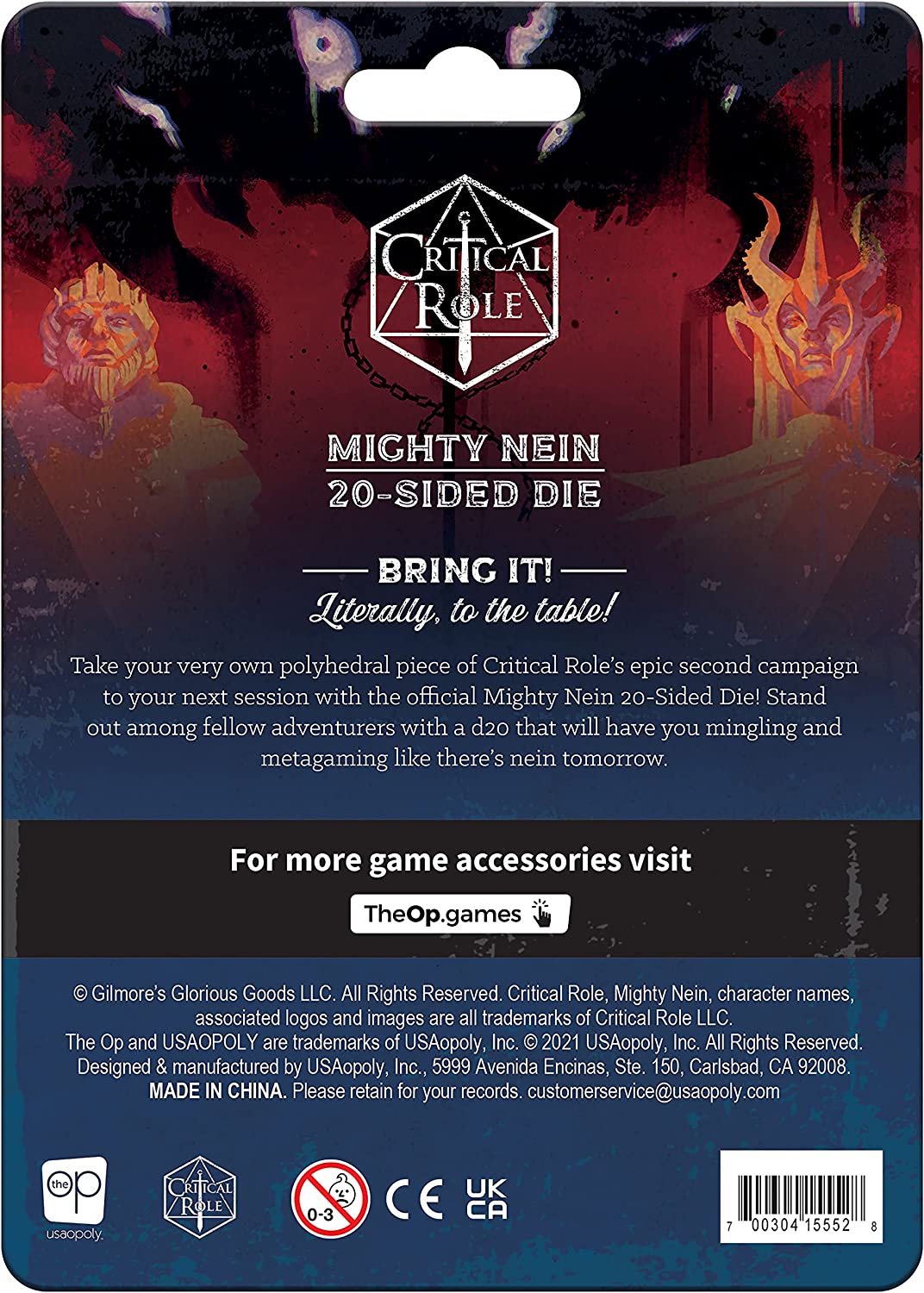 USAopoly Critical Role D20 Mighty Nein 20-seitiger Würfel