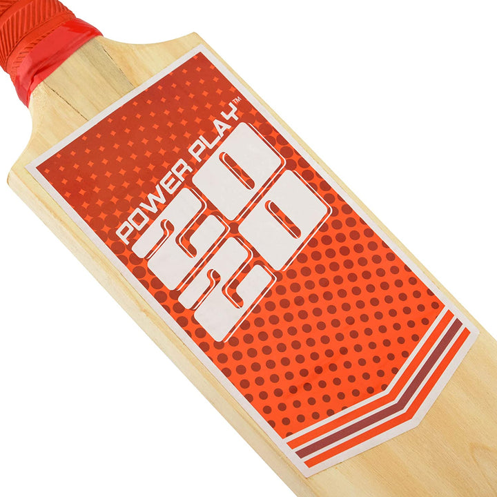 PowerPlay BG889 Deluxe Cricket Set with Cricket Bat, Ball, 4 Stumps, Bails and Bag, Size 5 Bat, red