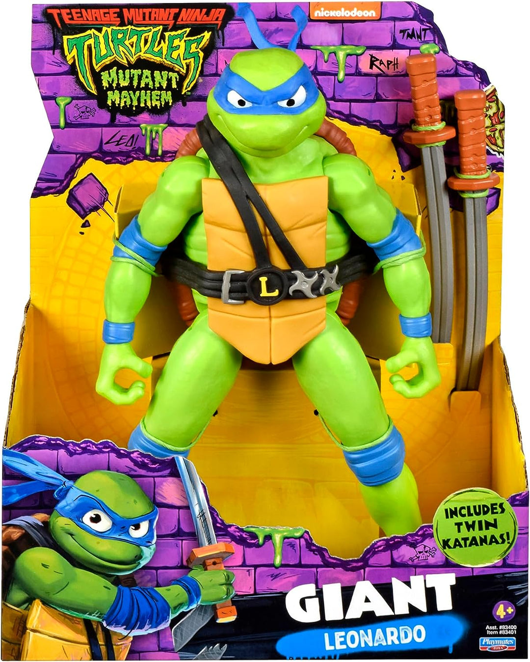 Teenage Mutant Ninja Turtles 83401CO Mutant Mayhem Giant Leonardo 12-Inch Action Figure