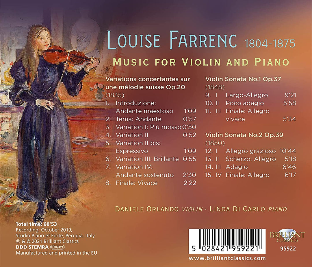 Daniele Orlando - Farrenc: Music for Violin & Piano [Audio CD]