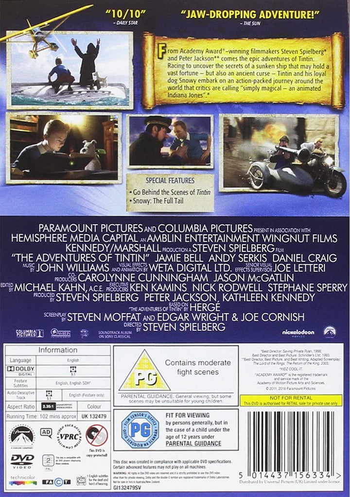 Die Abenteuer von Tim und Struppi: Das Geheimnis des Einhorns – Abenteuer/Action [DVD]