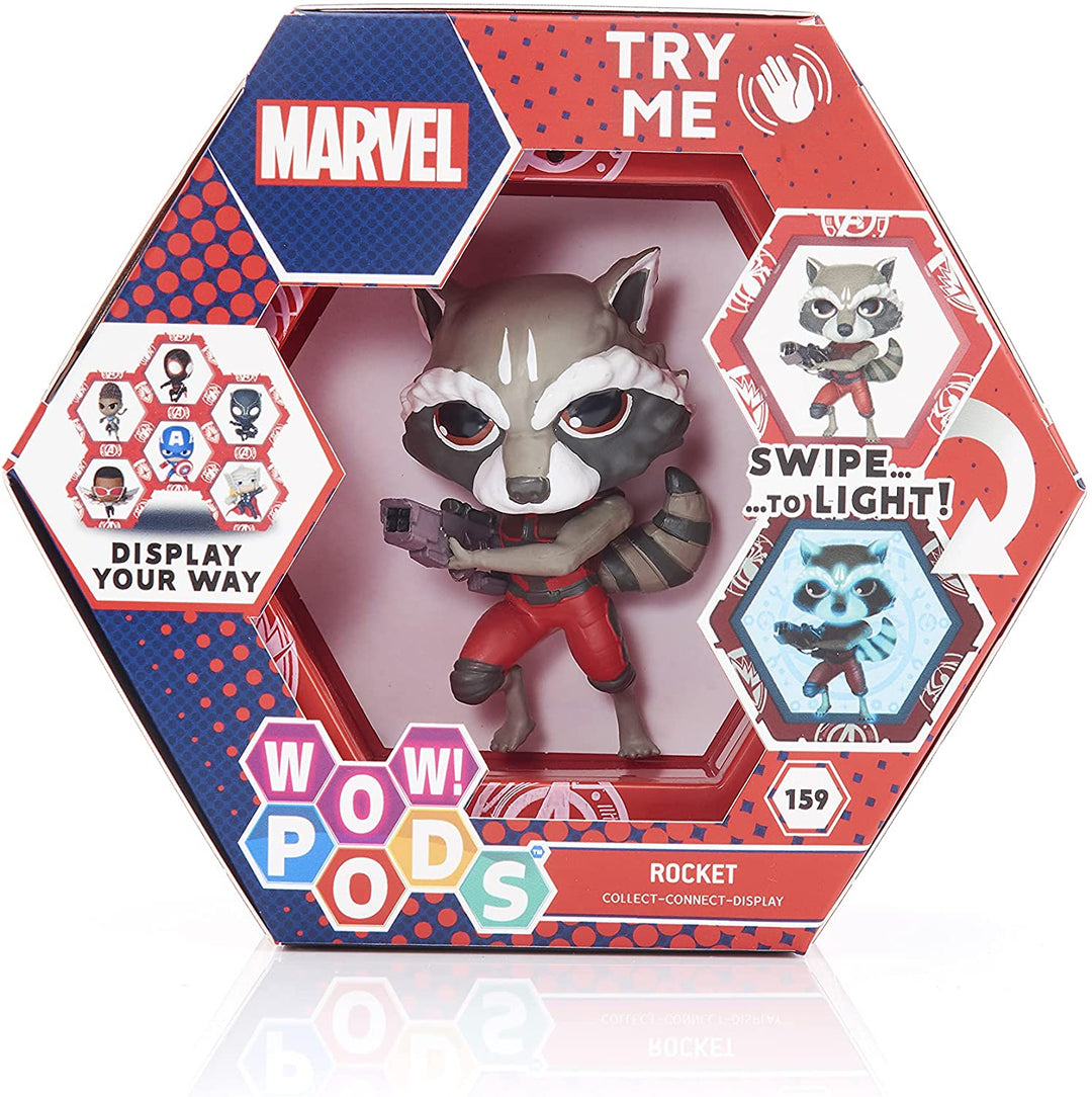 WOW! PODS Guardians Of The Galaxy - Rocket | Superhero Light-Up Bobble-Head Figu