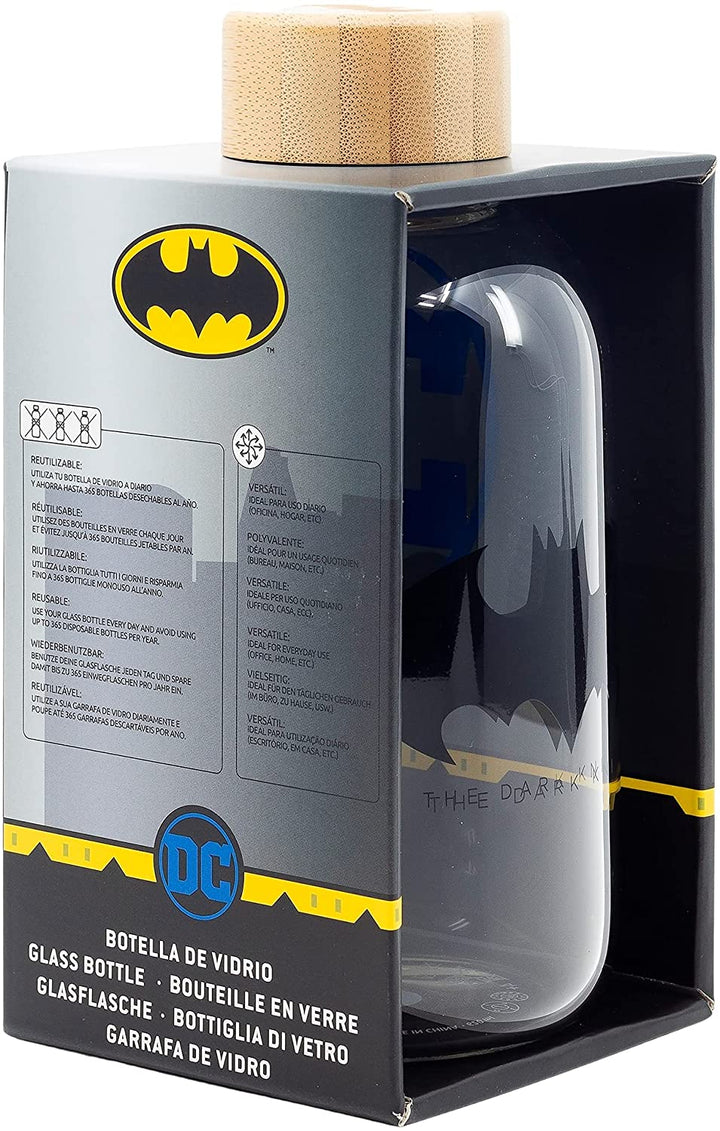 Stor Kleine Glasflasche 620 ml Batman-Symbol, Einzelstandard