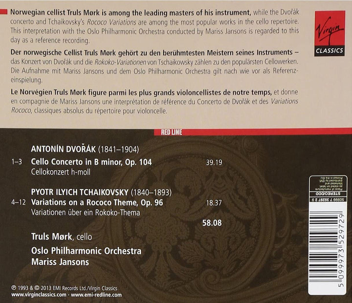 Truls Mork - Tchaikovsky: Rococo Variations / Dvorak: Cello Concerto [Audio CD]