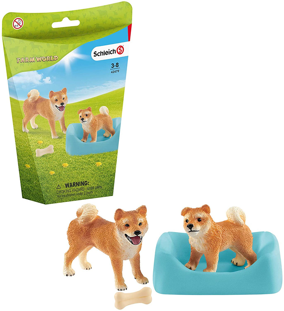 Schleich 42479 Farm World Shiba Inu Mutter und Welpe