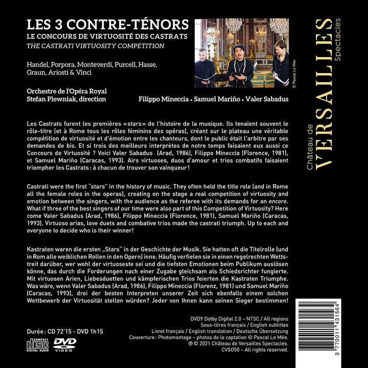 Les 3 Contre-ténors: Le concours de virtuosité des castrats [Audio CD]