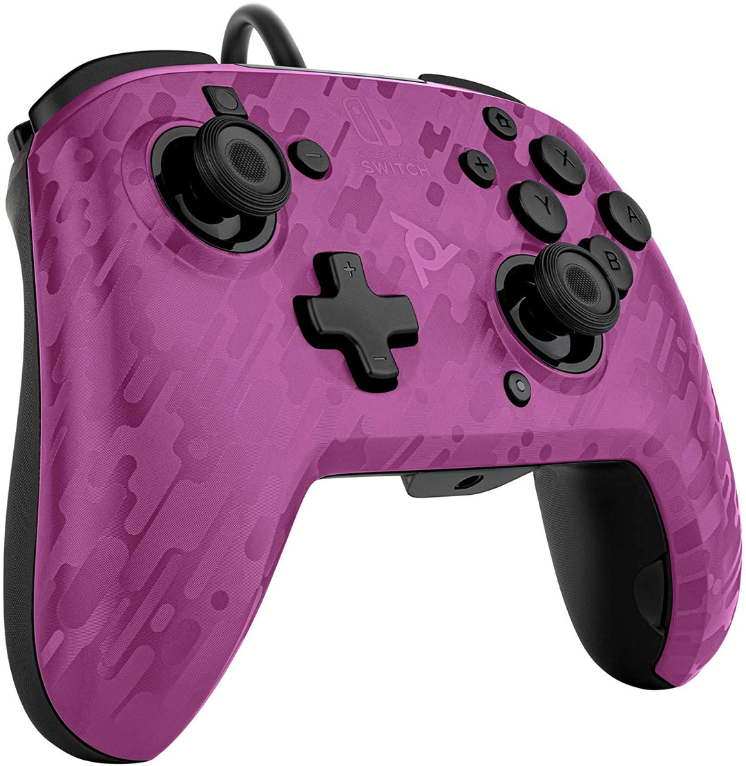 PDP Nintendo Switch Faceoff Deluxe+ Audio Wired Controller - Purple Camo, 500-134-EU-CM05