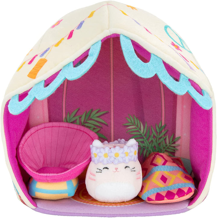 Squishville SQM0210 Deluxe Glamping Includes 2-Inch Paulita The Pink Tabby Cat,