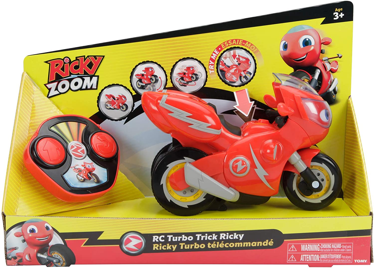 Ricky Zoom T20055A Ferngesteuertes Stunt-Motorrad-Spielset – Wheelie & 360-Grad-Dreh-Action für Kinder