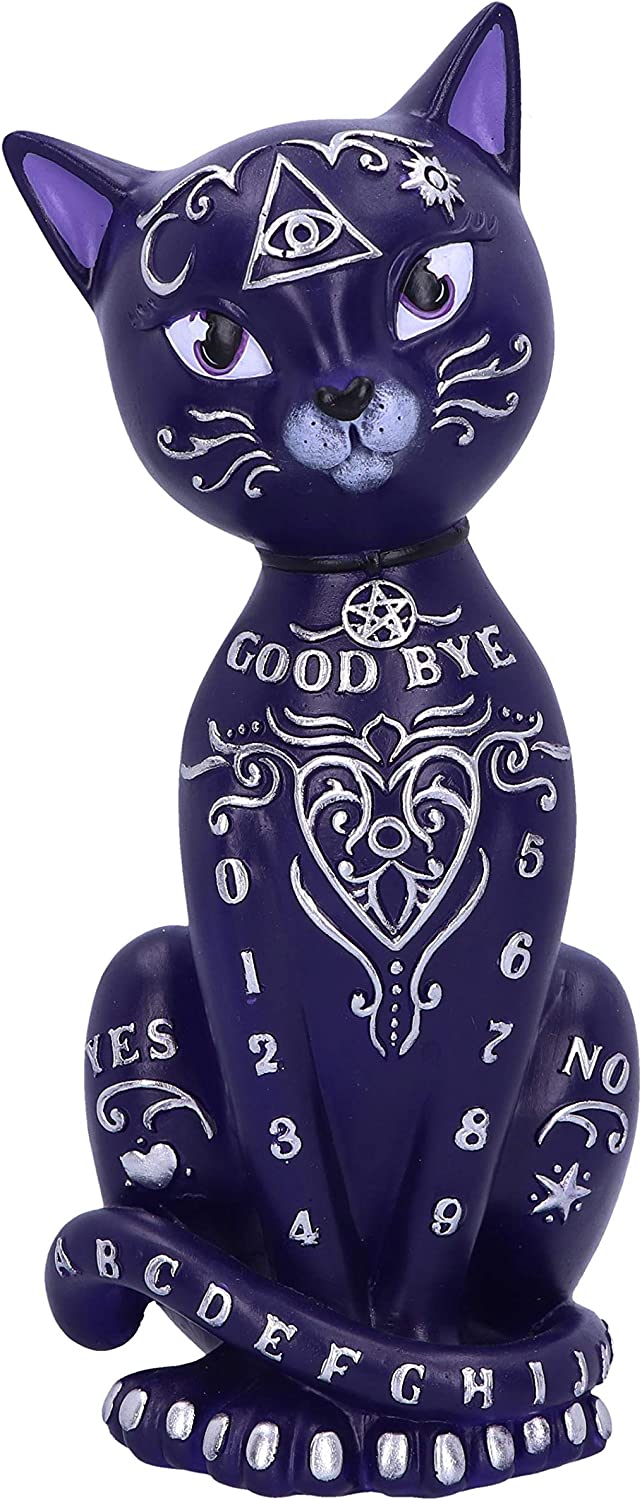 Purple Mystic Kitty 26cm Ouija Cat Figurine