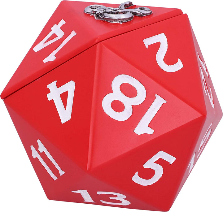 Nemesis Now Officially Licensed Dungeons & Dragons D20 Dice Storage Box, Red, 13.5cm