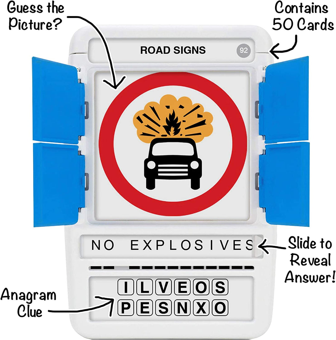 100 PICS Road Signs Travel Game - Traffic Sign Flash Cards, Helps Learn DVLA Highway Code Theory Driving Test UK