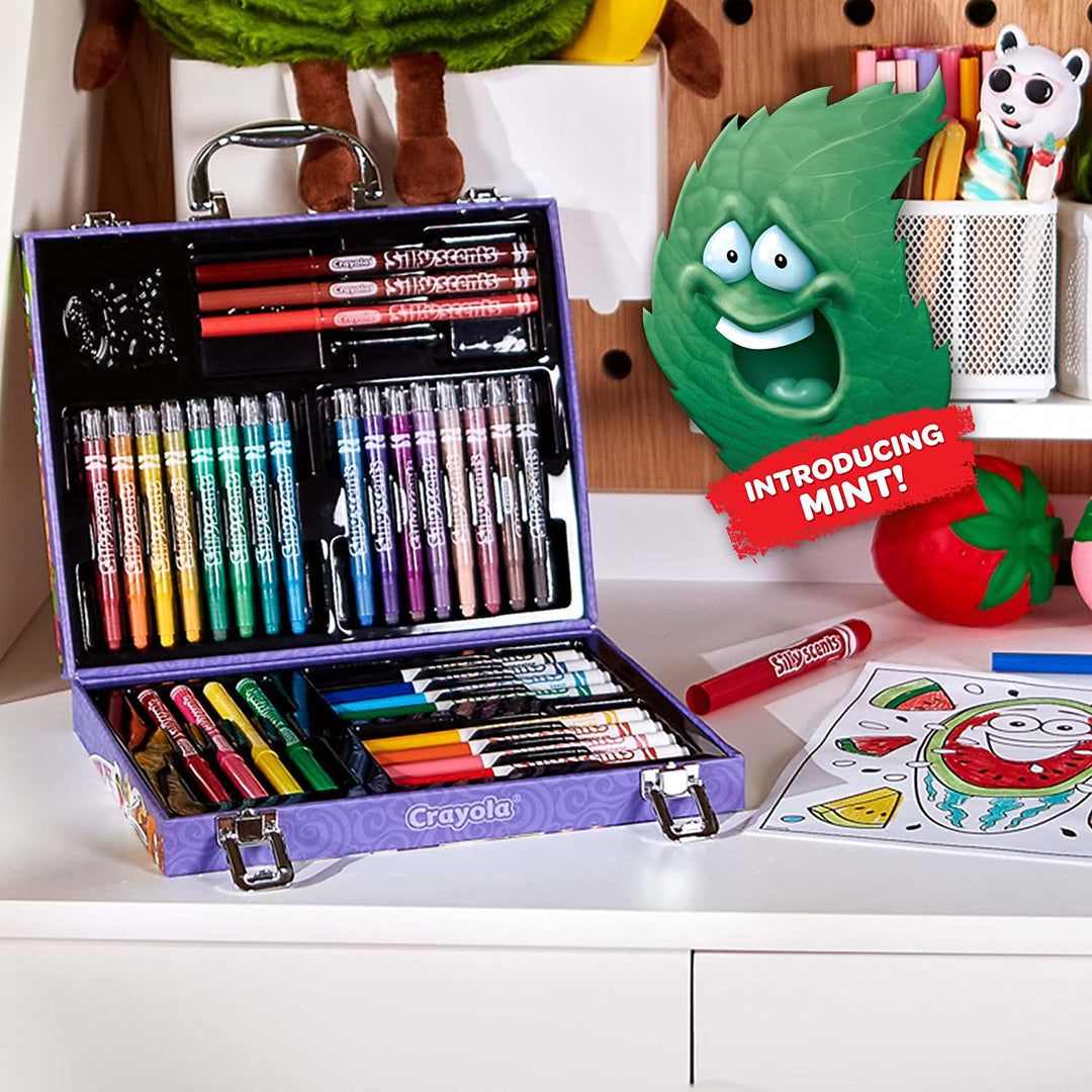 Crayola Silly Scents Mini-Kunstset – waschbare Duftmarker, Buntstifte, stinkende Stifte, 50+ Teile