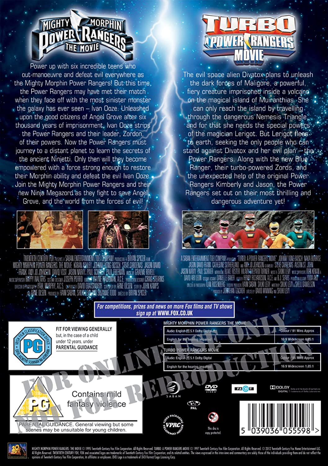 Mighty Morphin Power Rangers: The Movie / Turbo: A Power Rangers Movie Double Pack [DVD] [1995]