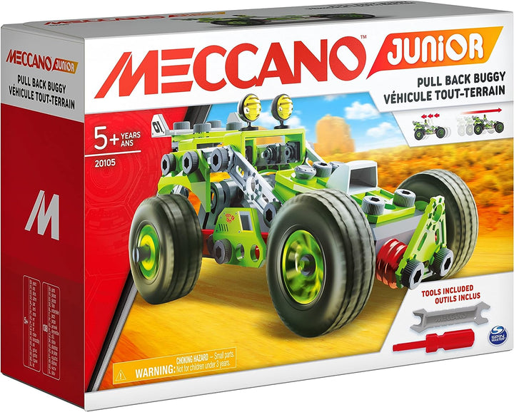 Meccano Junior 3-in-1 Pull-Back Buggy Building Kit - STEAM Learning Toy for Kids Ages 5-7