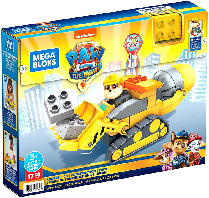 Mega Bloks Paw Patrol The Movie: Rubble&#39;s City Bauwagen-Set