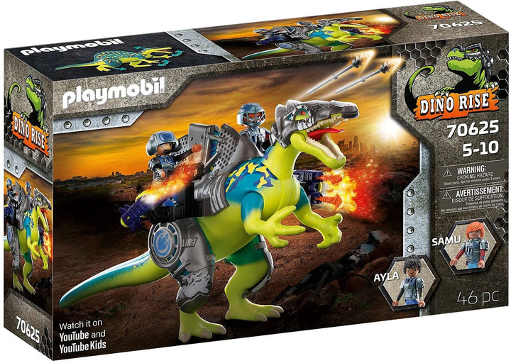 Playmobil 70625 Spinosaurus Double Defense Power Dino Rise Playset con Spinosaurus y Equipable Armor
