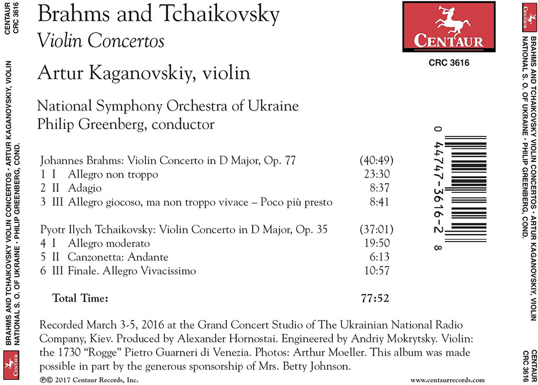 Brahms and Tchaikovsky: Violin Concertos [Audio CD]