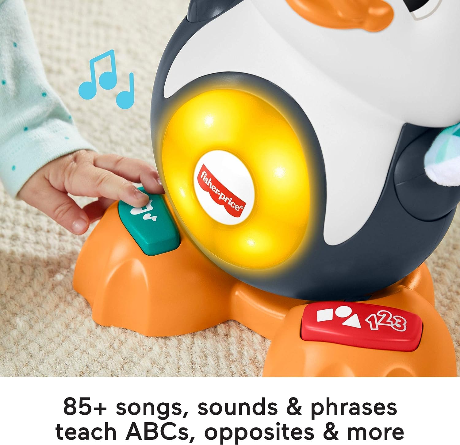 Fisher-Price Linkimals Cool Beats Penguin Musikspielzeug – Pädagogischer Pinguin mit Beleuchtung für Kleinkinder ab 6 Monaten