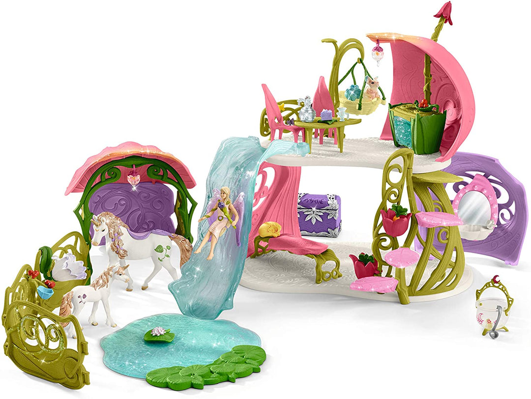 Schleich Bayala 42445 Glitzerndes Blumenhaus mit Einhörnern, See und Stall