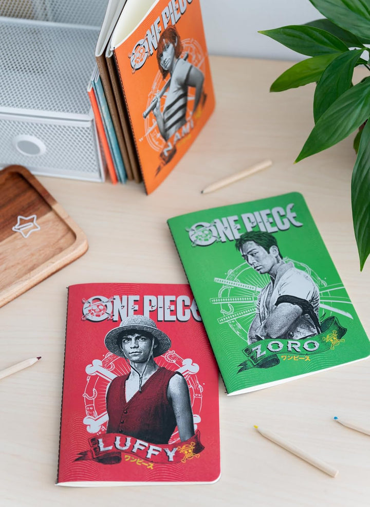 Grupo Erik One Piece Netflix Pack Of 3 A5 Notebooks | A5 Notebook | Notebooks A5