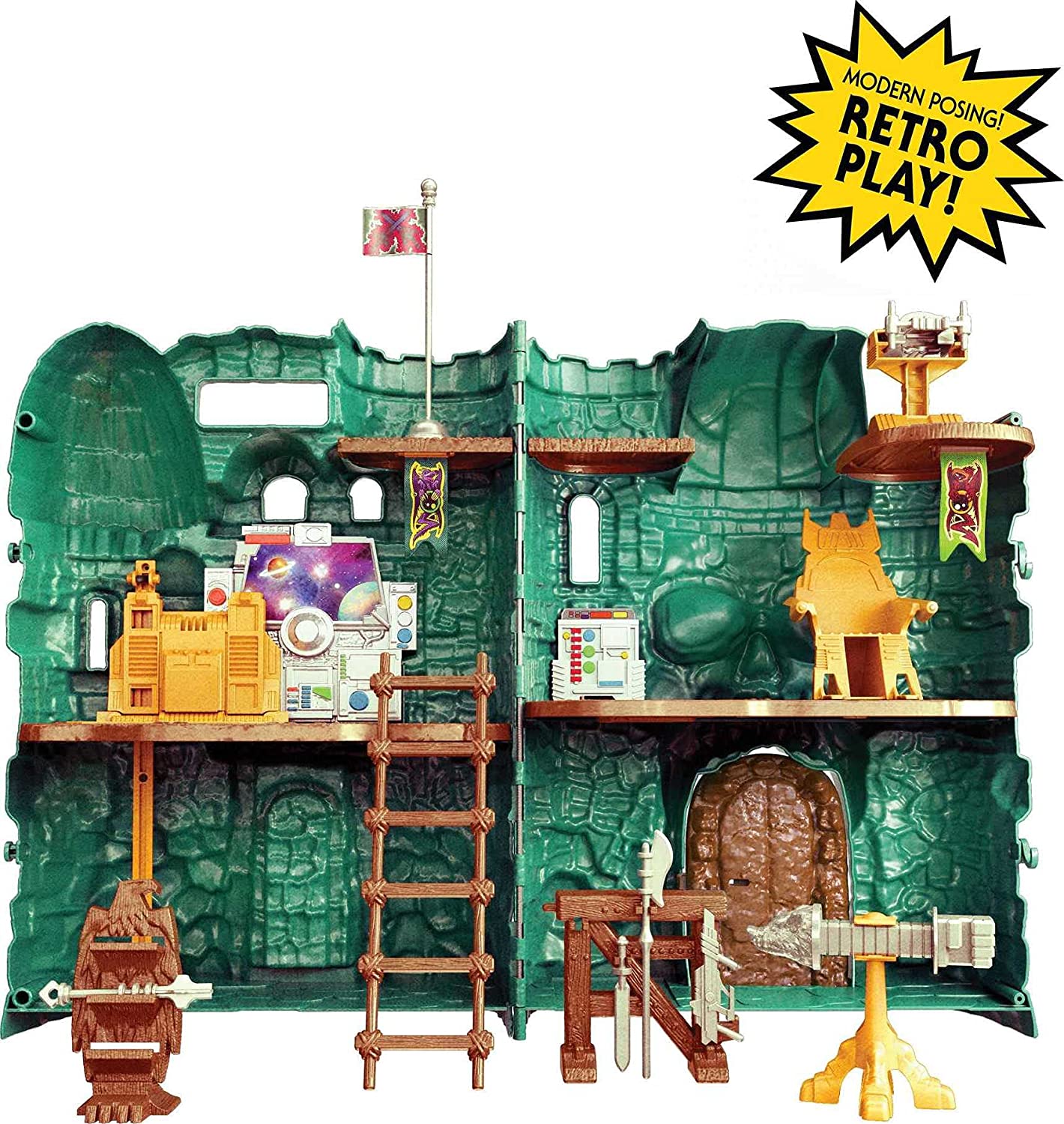 Masters of the Universe Origins Castle Grayskull-Spielset – Actionfiguren-Spielset im Diorama-Stil mit funktionierendem Aufzug und Falltür