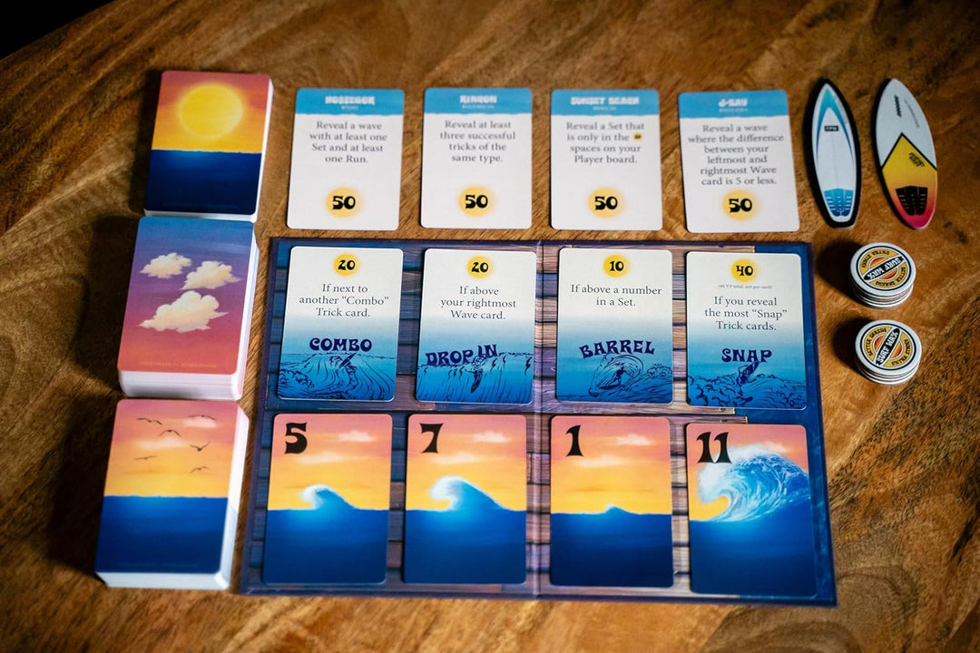 The Perfect Wave | Surfing Themed Light Strategy Card Game | Custom Artwork