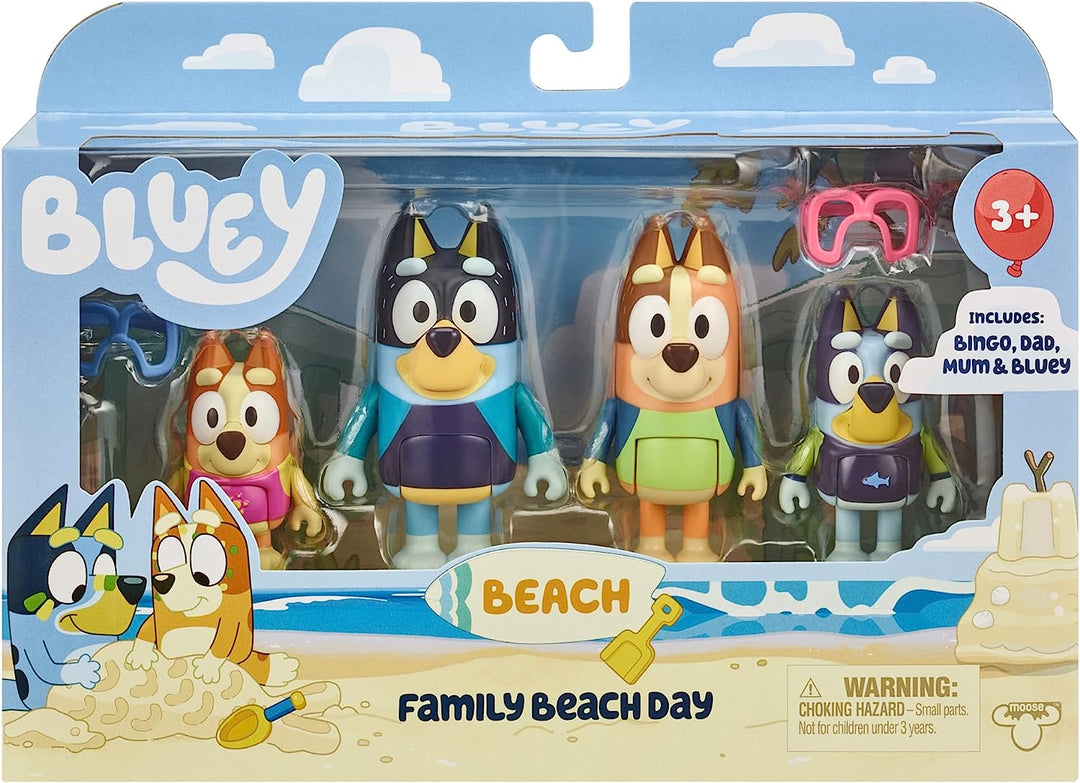 Bluey Beach Family Beach Day S9 Figure 4Pk