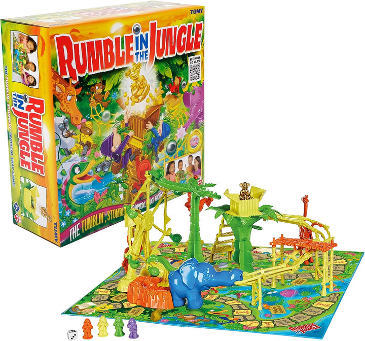 TOMY Games T73421 Rumble in the Jungle Board Game, Family Game For Adults And Kids